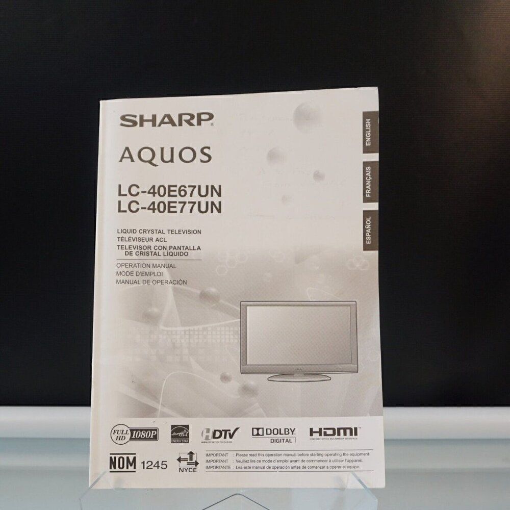 Sharp Aquos LC-40E67UN LC-40E77UN TV Operation Manual